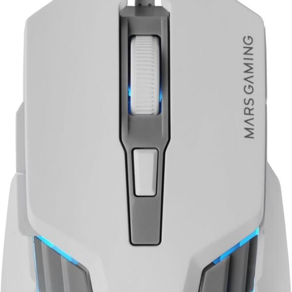 Mars Gaming MM024, RGB herní myš, optický senzor 4000 DPI, mechanické spínače, RGB Flow osvětlení, On-The-Fly DPI nastavení 1200/2400/3200/4000 DPI, multiplatformní kompatit, bílá