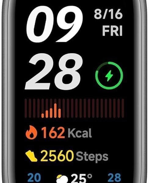 Náramek pro aktivitu Xiaomi Smart Band 9, autonomie až 21 dní, AMOLED displej s rozlišením 60 Hz, snímač srdeční frekvence, černý