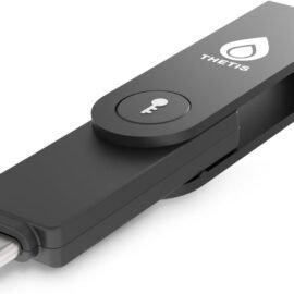 Thetis Pro-C FIDO2 bezpečnostní klíč – passkey zařízení s USB C a NFC, TOTP/HOTP-ověřovací aplikace, FIDO 2.0-dvoufaktorové ověřování 2FA MFA, funguje s Windows/macOS/Linux/Gmail
