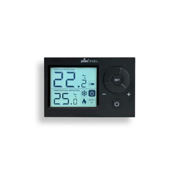 Plikc Ski 2 – Digitales Raumthermostat (schwarz)