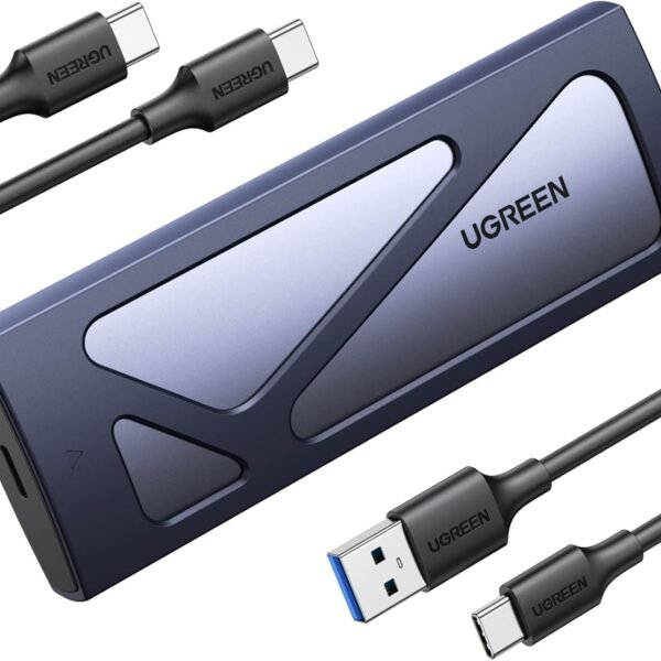 UGREEN Adaptér NVMe M.2 USB 3.2 SSD s chladicím polštářem 10 Gbps pro NVMe PCIe M-Key/M+B Key in 2230/2242/2260/2280 s USB CC a AC kabelem bez nářadí