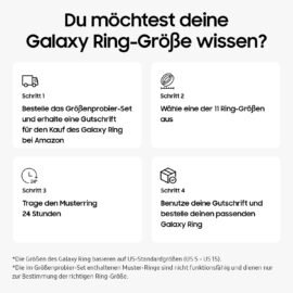 Samsung Galaxy Ring Sada na vyzkoušení velikosti, k nalezení vhodné velikosti prstenu, Smart Ring Galaxy Ring je k dostání samostatně, velikosti prstenu 5-15 (US), titanová černá