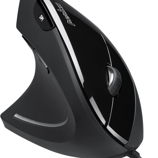 Perixx Perimice-513L vertikální ergonomická myš s 2 DPI, 6 tlačítky optická ergonomická myš s 2 úrovněmi DPI spínače 1000 1600, levák, černá