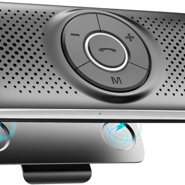 AGPTEK handsfree do auta, Bluetooth 5.0, integrovaný mikrofon, s klipem pro GPS, hudbu, slot na TF kartu, automatické opětovné spojení, reproduktor, Auto, IOS Siri a Google Assistant