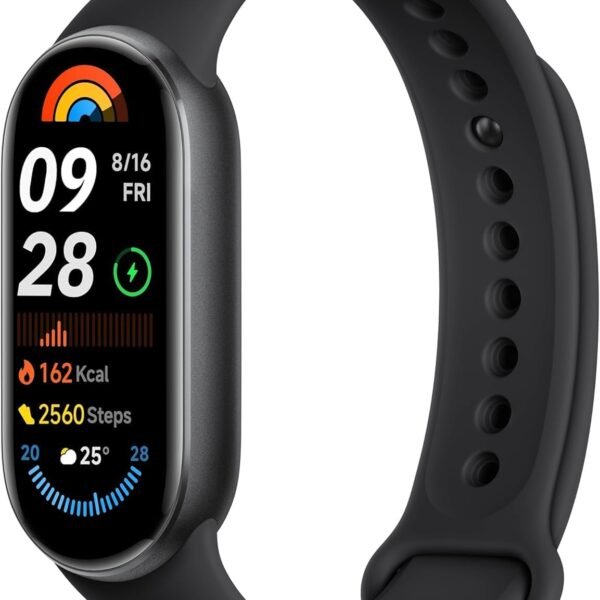 Náramek pro aktivitu Xiaomi Smart Band 9, autonomie až 21 dní, AMOLED displej s rozlišením 60 Hz, snímač srdeční frekvence, černý