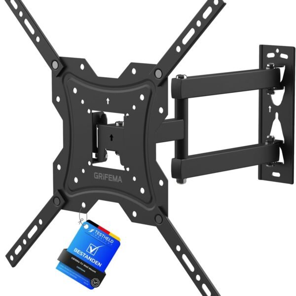 GRIFEMA GB1004 TV nástěnný držák televize pro 26-55 palců, držák televize otočný, sklopný, výsuvný, univerzální, až 30 kg, max. Vesa 400 x 400 mm, držák TV