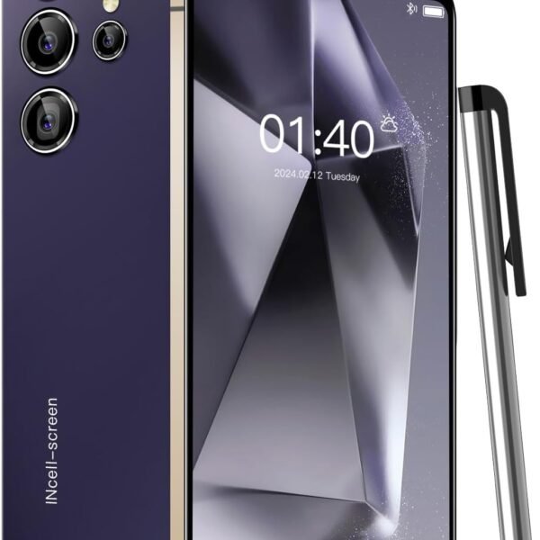 Günstige Smartphones, 5,0 Zoll, Dual-Kamera, Quad Core, ROM 16 GB 【Erweiterbar auf 128 GB】, Unterstützung GPS/WiFi/Bluetooth/FM, entsperrtes Telefon (S24Ultra-Purple)