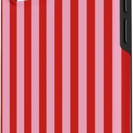 Pouzdro pro iPhone 16 Pro roztomilé červené a růžové pruhy, červené, fialové, fialové, růžový vzor