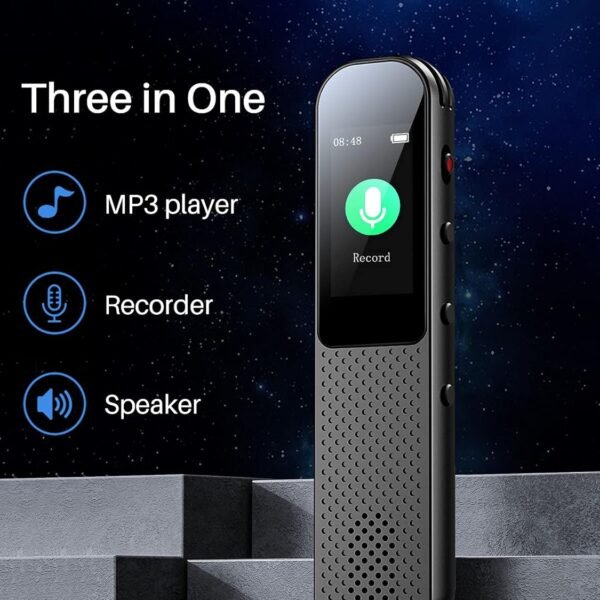 BENJIE 64GB digitální diktafon mini,3072 Kbps hlasové aktivované nahrávací zařízení, přenos dat typu C, ultra vysokorychlostní přenos dat, používá se pro kurzy, konference atd