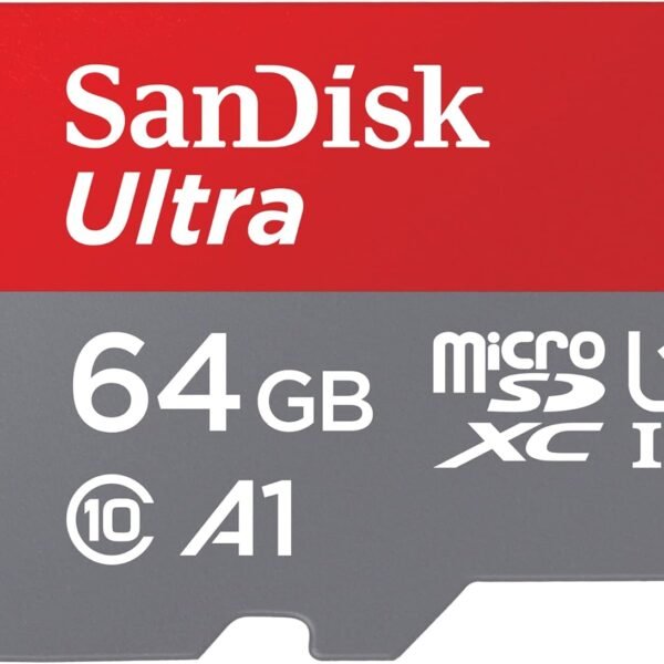 SanDisk Paměťová karta Ultra Android microSDXC UHS-I se 64 GB + adaptér (pro chytré telefony a tablety, A1, třída 10, U1, videa ve Full HD, rychlost čtení až 140 MB/s)