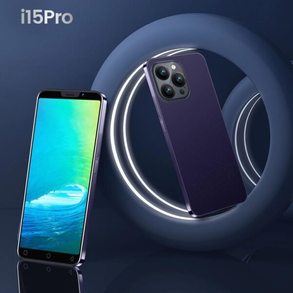 Nabídka chytrého telefonu, 5,0palcový IPS displej, 16 GB ROM 128 GB rozšířitelný, Android 9.0, duální SIM duální fotoaparát 3G/2G výhodné mobilní telefony (i15Pro purple)