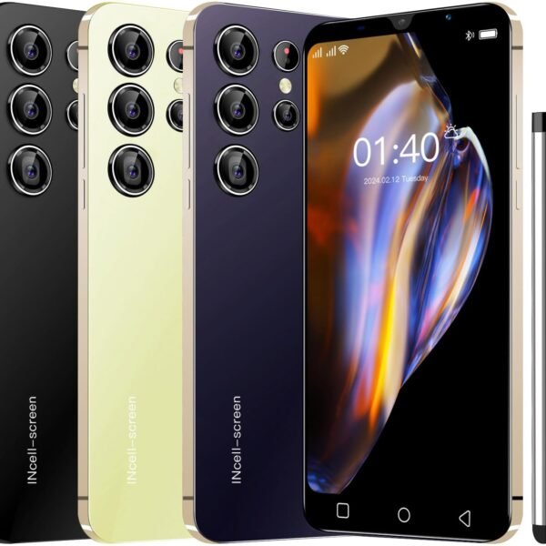 Günstige Smartphones, 5,0 Zoll, Dual-Kamera, Quad Core, ROM 16 GB 【Erweiterbar auf 128 GB】, Unterstützung GPS/WiFi/Bluetooth/FM, entsperrtes Telefon (S24Ultra-Purple)