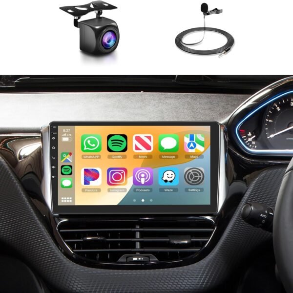 Autorádio [4G+64G] pro Peugeot 208/2008 (2012-2018), 10,1palcový dotykový displej autorádio Android 13 CarPlay Android Auto, BT5.0 WiFi GPS RDS FM EQ