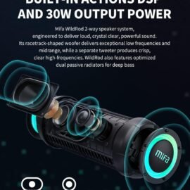 MIFA Bluetooth reproduktor WildRod s Bluetooth 5.3, IP67 vodotěsný a prachotěsný, 30 W reprodukční výkon, 12H baterie, nabíjecí port USB-C a mikro SD hudební hry, RGB světlo
