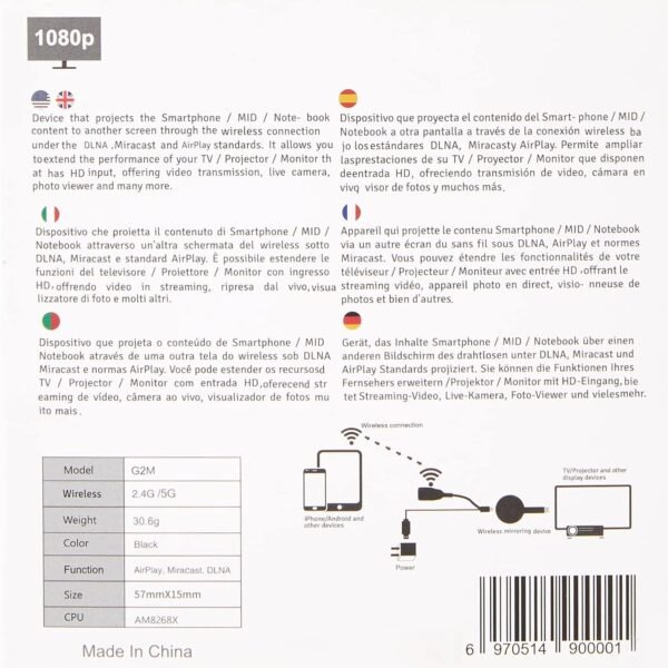 PNI Zařízení MCASTWD Miracast Multimeda, černý