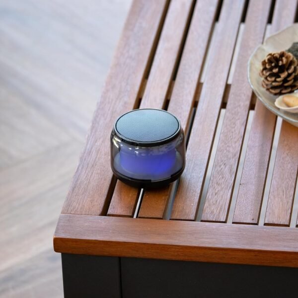 Garza -Tragbarer kabelloser Bluetooth 5.1/Micro SD-Lautsprecher mit 15 mehrfarbigen LED-Lichtmodi, 360°-Sound und Freisprechfunktion