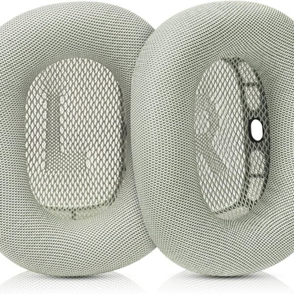 Polštářky do uší pro sluchátka Apple AirPods Max, náhradní kožené náušníky, odolné proti potu, s magnetem, proteinovou kůží a paměťovou pěnou (stříbrná)