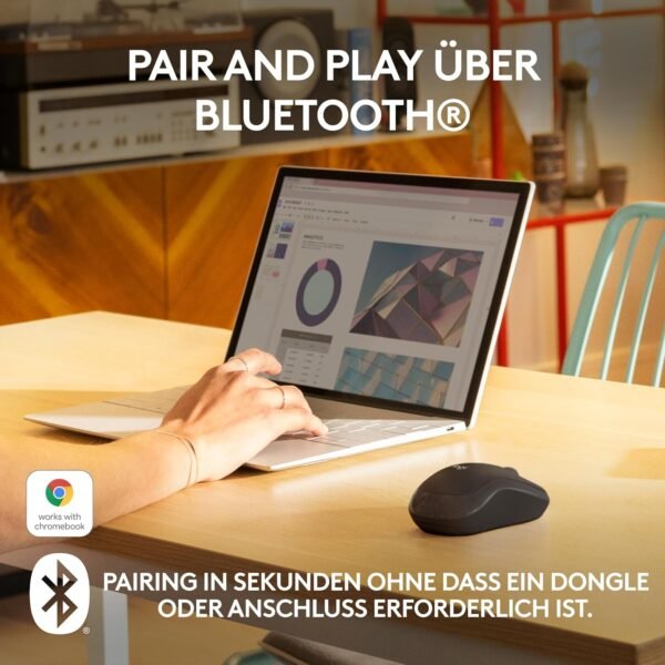 Logitech M240 Silent Bluetooth myš, bezdrátová, kompaktní, mobilní, plynulé sledování, baterie 18 měsíců, pro Windows, MacOS, ChromeOS, kompatibilní s PC, Mac, notebookem, tablety – grafitová