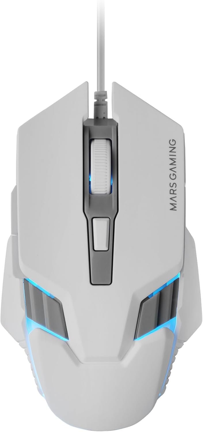 51FQPBpGtYL._AC_SL1500_.jpg Mars Gaming MM024, herná myš s RGB podsvietením, optický senzor 4000 DPI, mechanické spínače, podsvietenie RGB Flow, nastavenie DPI za behu 1200/2400/3200/4000 DPI, kompatibilná s viacerými platformami, biela