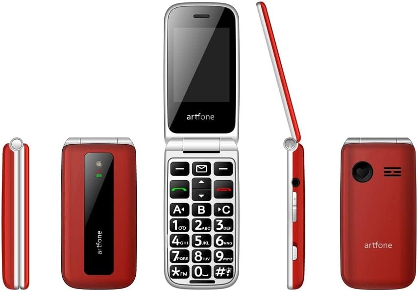 51I66bM53XL._AC_.jpg artfone Mobilný telefón pre seniorov bez zmluvy, skladací mobilný telefón s veľkými tlačidlami, 2G GSM mobilný telefón pre seniorov s farebným displejom 2,4", dual SIM, tlačidlo SOS pre núdzové volania