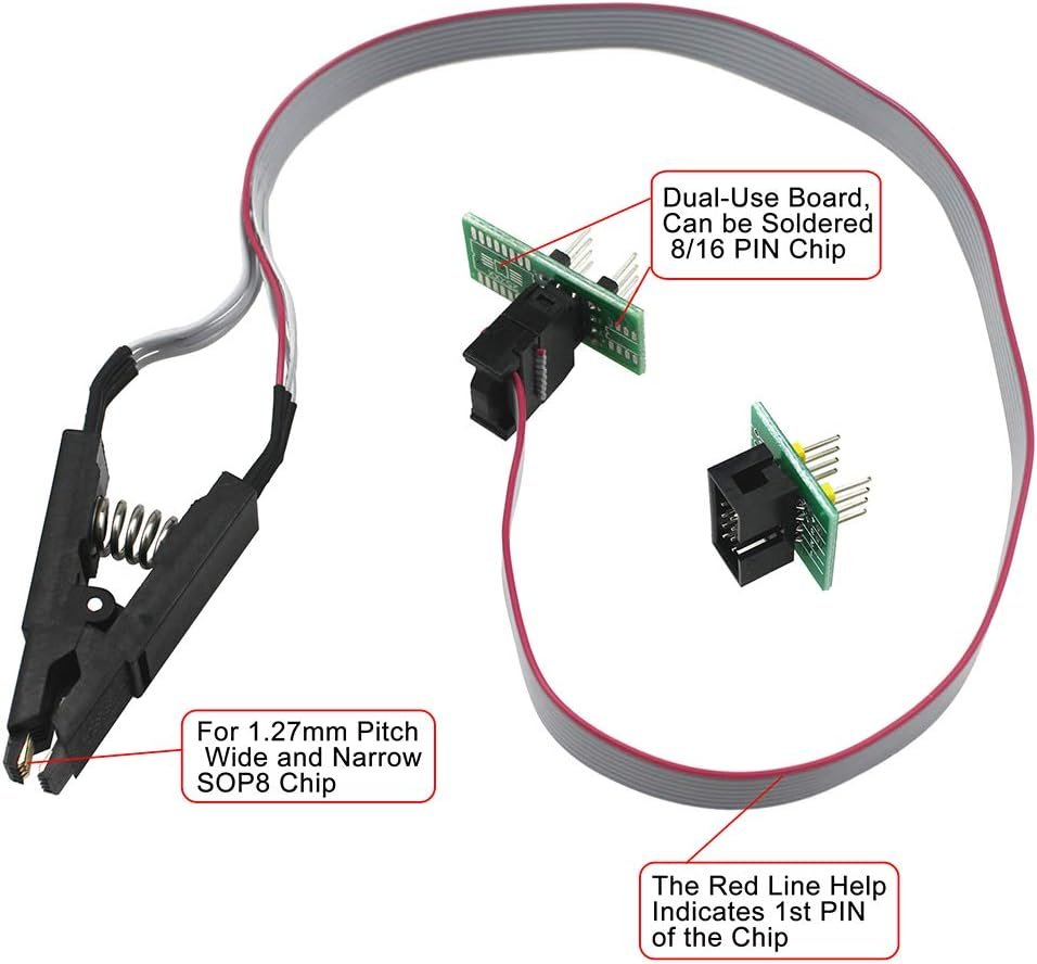 KeeYees S018 SOP8 Test Clip pre EEPR0M 25CXX / 24CXX + CH341A 24 25 séria EEPR0M Flash BIOS USB program