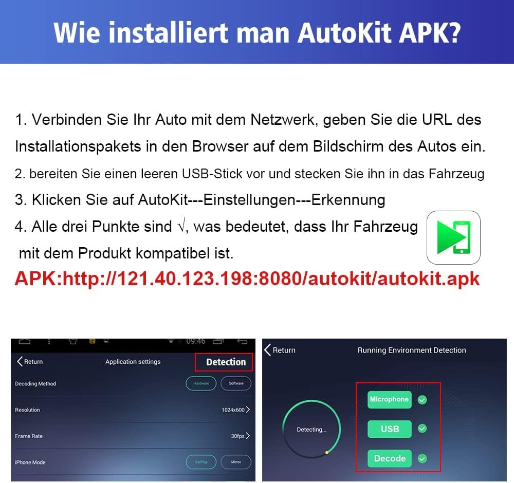 614lgea5J6L._AC_SL1000_.jpg Adaptér Carlinkit pre CarPlay a Android Auto s káblovým pripojením pre autorádiá s Androidom; súprava Autokit APK sa musí nainštalovať do autorádia; podporuje funkciu MirrorScreen a online aktualizácie; čierna farba
