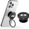 61C-go03ccL._AC_SL1500_.jpg Pop Up Socket – držiak na mobilný telefón s krúžkom, Pop Grip – držiak na mobilný telefón na prsty s vysúvacou rukoväťou, čierny, 255° krúžok na mobilný telefón, 360° tlačidlo na upevnenie mobilného telefónu