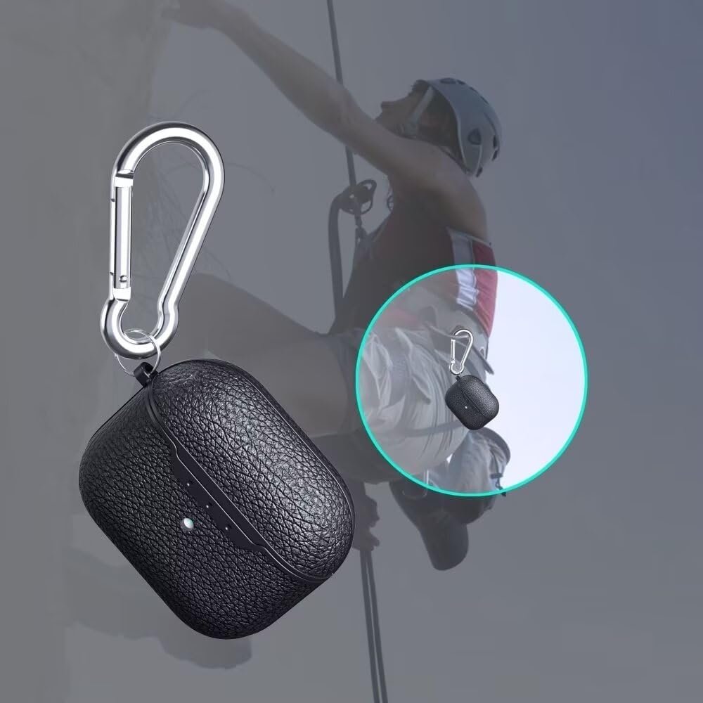 Puzdro kompatibilné s AirPods 4 2024, jednoduché ochranné puzdro proti pádu z TPU s koženou štruktúrou [viditeľné predné LED] kompatibilné s AirPods 4 2024. tmavomodré