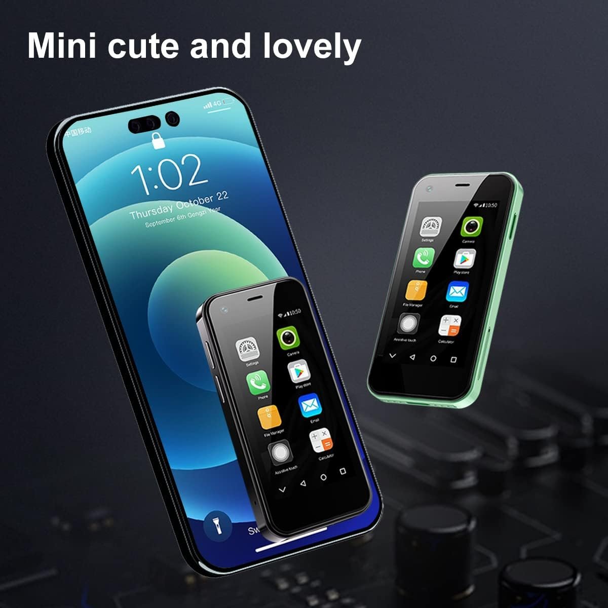 Mini mobilný telefón, detský smartfón, 3G, Android 9.0, Dual SIM, štvorjadrový procesor, 2 GB RAM, 16 GB ROM, 5,0 MP, mobilný telefón bez zmluvy (XS13 – ružová)