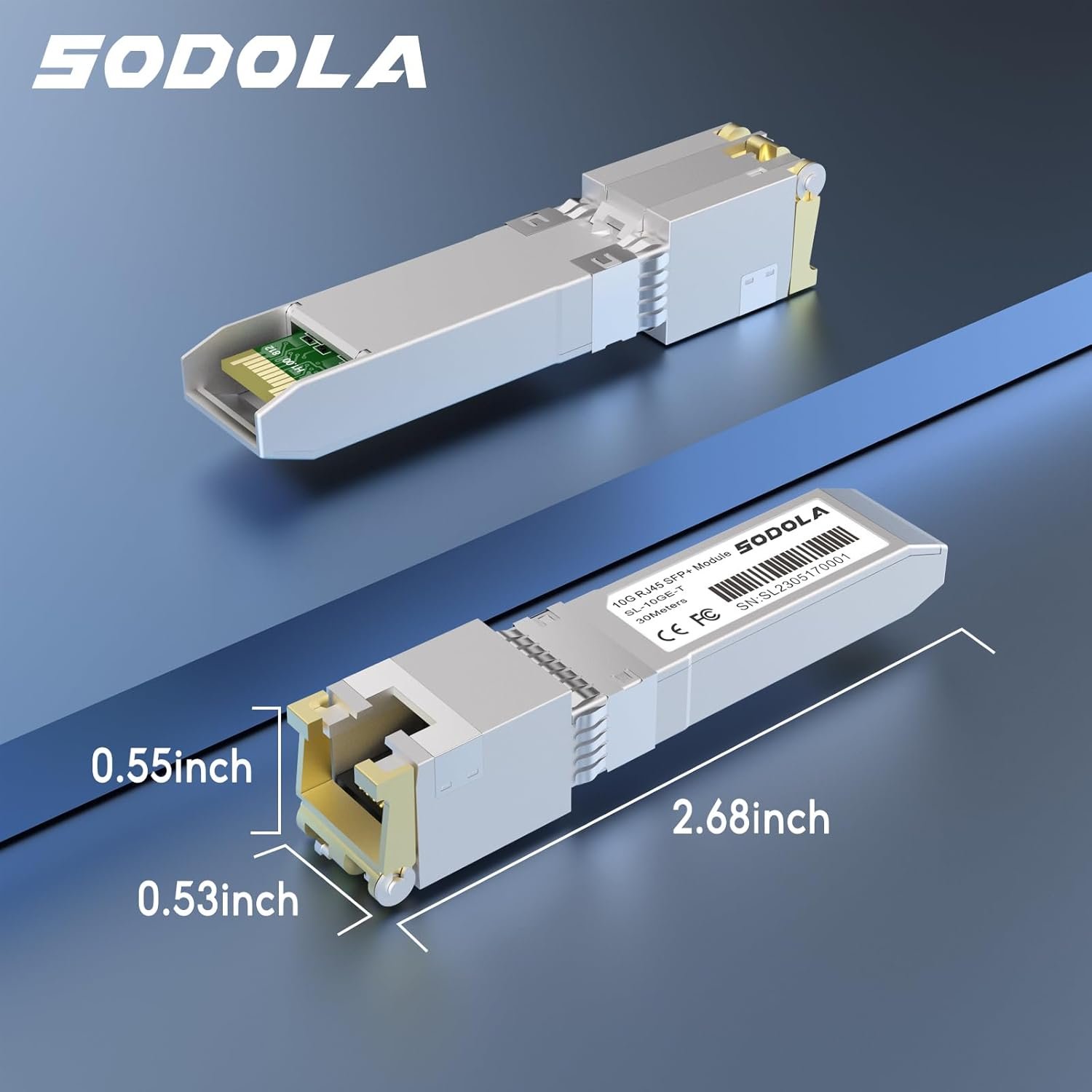 61GSUpfn6yL._AC_SL1500_.jpg Modul 10GBase-T RJ45 SFP+, medený transceiver 10G SFP+ RJ-45 pre SODOLA, SFP na Ethernet, Plug and Play, Hot Pluggable, vzdialenosť až 30 m, medené moduly SFP (1 balenie)