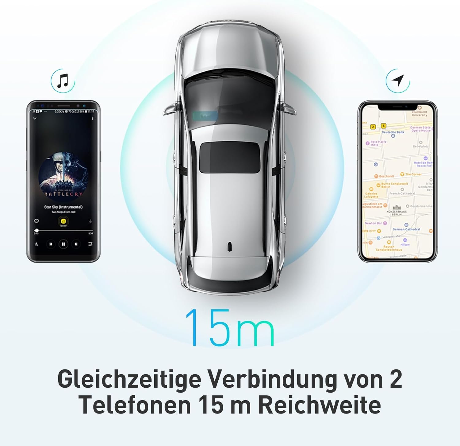 61JANYnHi8L._AC_SL1500_.jpg Handsfree do auta AGPTEK, Bluetooth 5.0, integrovaný mikrofón, s klipom na GPS, prehrávanie hudby, slot na TF kartu, automatické opätovné pripojenie, reproduktor, Auto, iOS Siri a Google Assistant