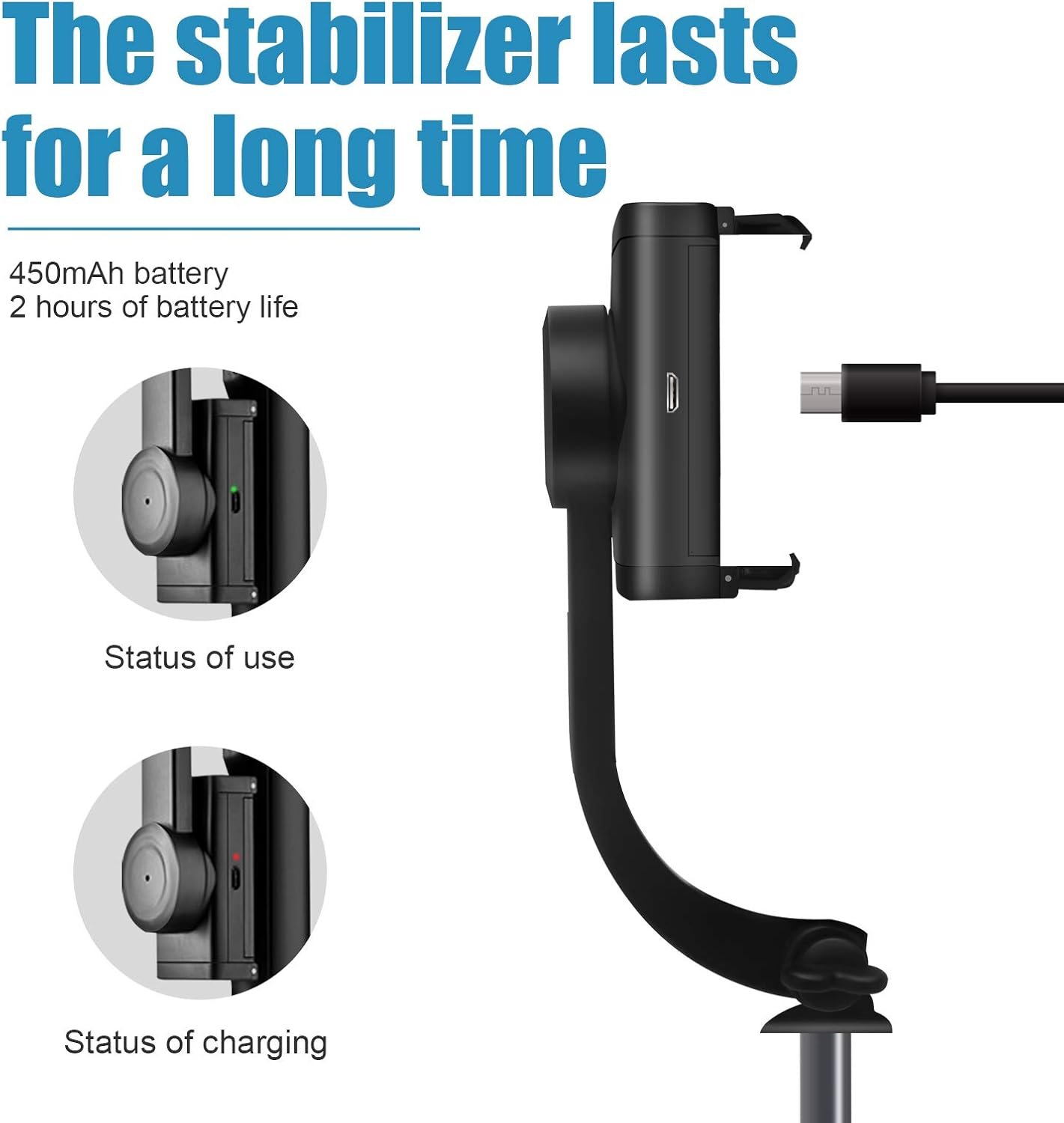 Gimbalový stabilizátor pre smartfóny, prenosný gimbal s bezdrôtovým diaľkovým ovládaním, určený pre vlogerov a youtuberov, kompatibilný s telefónmi iPhone a smartfónmi s operačným systémom Android