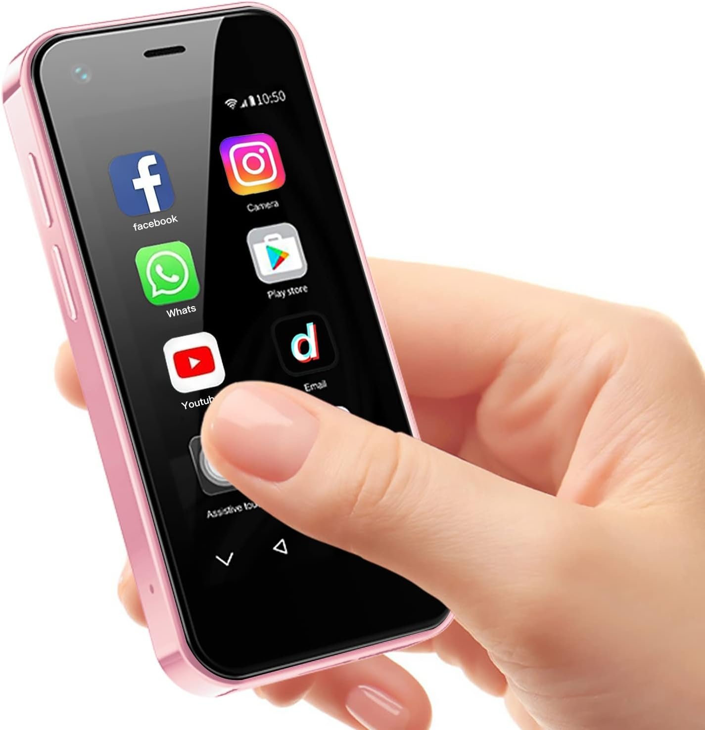 Mini mobilný telefón, detský smartfón, 3G, Android 9.0, Dual SIM, štvorjadrový procesor, 2 GB RAM, 16 GB ROM, 5,0 MP, mobilný telefón bez zmluvy (XS13 – ružová)