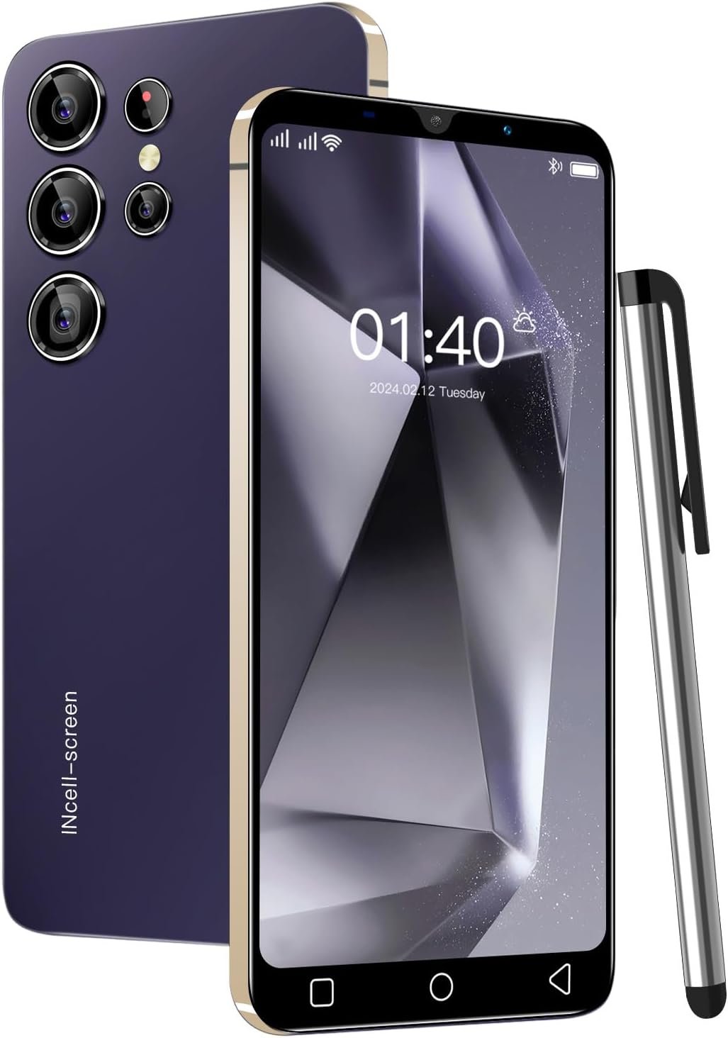 61nguZHMbeL._AC_SL1500_.jpg Lacné smartfóny, 5,0 palcov, duálny fotoaparát, štvorjadrový procesor, 16 GB vnútornej pamäte 【rozšíriteľné na 128 GB】, podpora GPS/WiFi/Bluetooth/FM, odblokovaný telefón (S24Ultra-Purple)