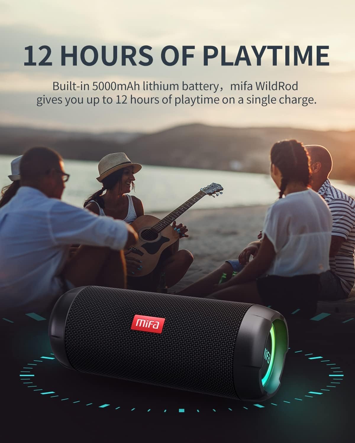 61nr3m8bh7L._AC_SL1500_.jpg Bluetooth reproduktor MIFA WildRod s technológiou Bluetooth 5.3, odolný proti vode a prachu podľa normy IP67, výstupný výkon 30 W, výdrž batérie 12 hodín, nabíjací port USB-C a micro SD, hudobné hry, RGB osvetlenie