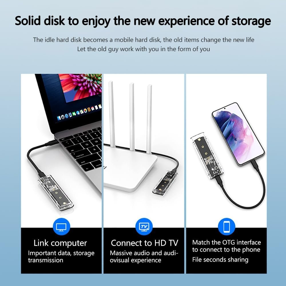 61z4qchDfrL._AC_SL1000_.jpg NVME kryt M.2 SSD kryt NVMe USB adaptér, SSD adaptér M.2 SSD kryt PCIe M.2 adaptér 10 Gbps USB 3.1 Gen 2 pre SSD M.2 kryt veľkosť 2230/2242/2260/2280 podporuje UASP