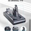 71Awi81dzbL._AC_SL1500_.jpg Akumulátor s kapacitou 6500 mAh pre Dyson V10 SV12, náhradný akumulátor Morpilot pre bezdrôtové vysávače V10 Absolute, Animal, Motorhead, Fluffy a Extra Cyclone, náhrada za Dyson 969352-02