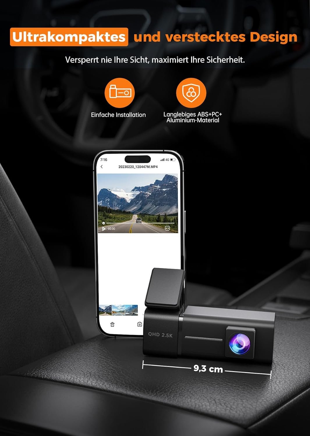71GVHQhaZ1L._AC_SL1500_.jpg Veement Predná autokamera 2,5K s WiFi a rozlíšením 1440P, palubná kamera s 32 GB SD kartou, autokamera s monitorovaním parkovania, vynikajúce nočné videnie, G-senzor, nahrávanie v slučke, ovládanie cez