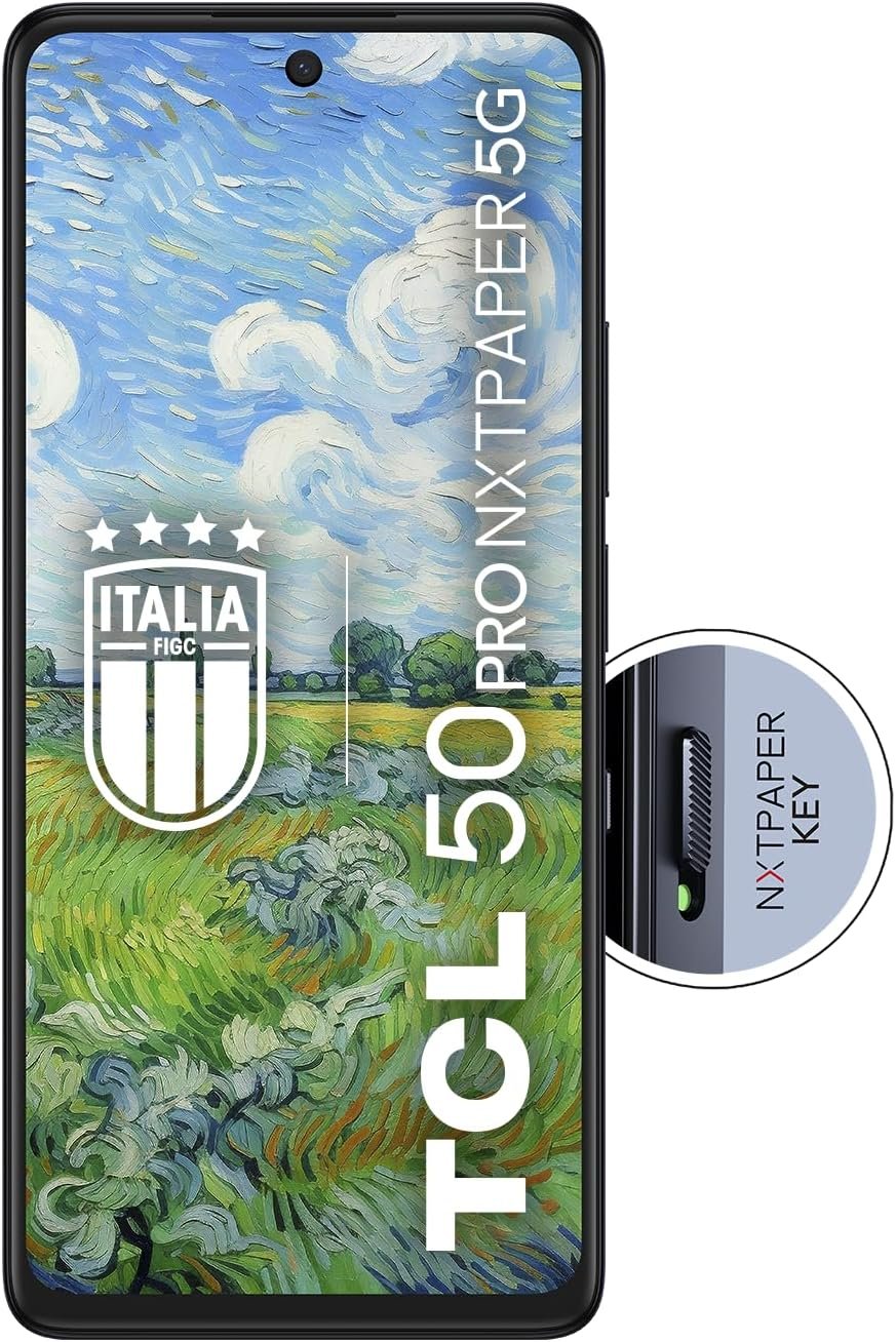 71IGSRQ9cL._AC_SL1500_.jpg TCL 50PRO NXTPAPER 5G – 5G smartfón s displejom 6,8" 120 Hz Nxtpaper 3; 0, 512 GB, 16 GB RAM (8 GB + 8 GB virtuálnej RAM), trojitý fotoaparát 108 Mpx a predný fotoaparát 32 Mpx, Android 14, batéria 5010 mAh, čierna