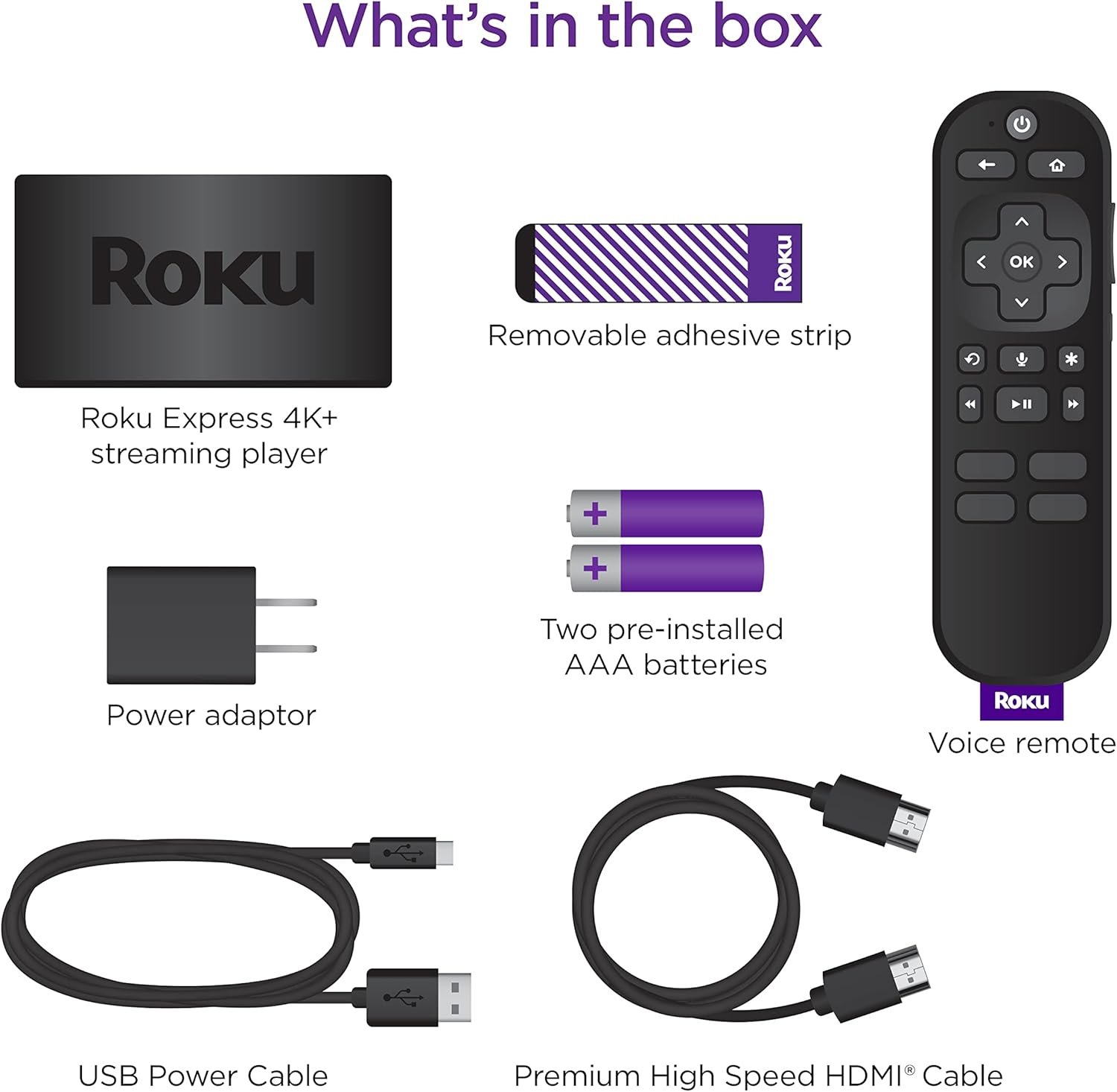 71IMGr7disL._AC_SL1500_.jpg Roku Express 4K+ | Streamovacie zariadenie Roku 4K/HDR, diaľkový ovládač Roku Voice Remote, bezplatná a živá televízia