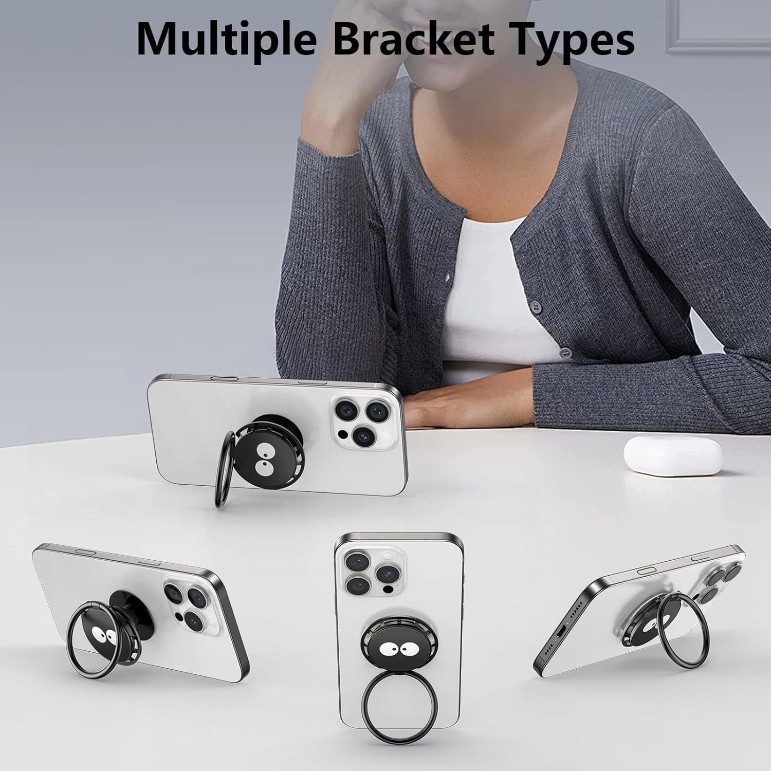 71QfgWuUtiL._AC_SL1500_.jpg Pop Up Socket – držiak na mobilný telefón s krúžkom, Pop Grip – držiak na mobilný telefón na prsty s vysúvacou rukoväťou, čierny, 255° krúžok na mobilný telefón, 360° tlačidlo na upevnenie mobilného telefónu