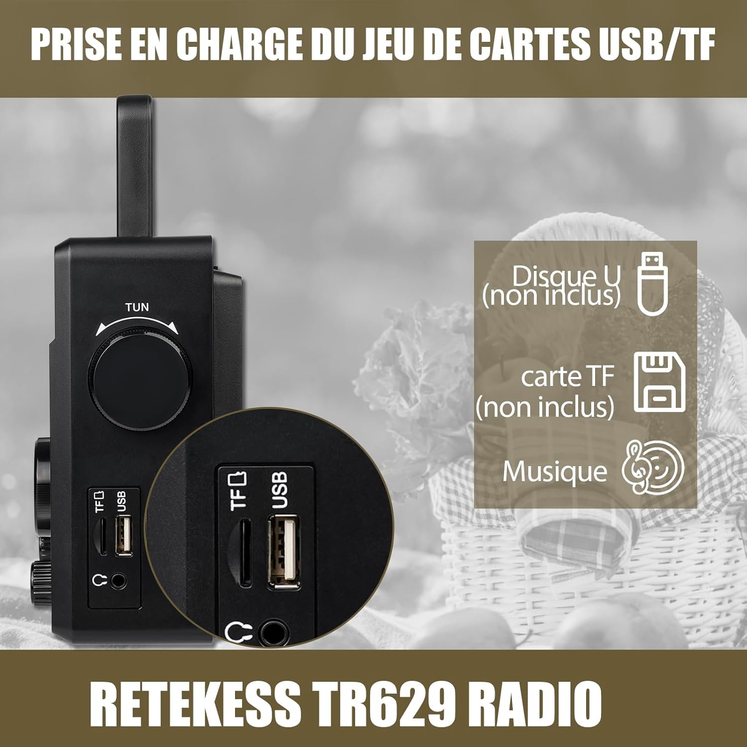 71T8n4Zoq7L._AC_SL1500_.jpg Prenosné rádio Retekess TR629, rádio s reproduktorom, FM, AM, SW, LW, napájanie zo siete alebo na batérie, USB, SD karta, budík, pre seniorov (čierne)