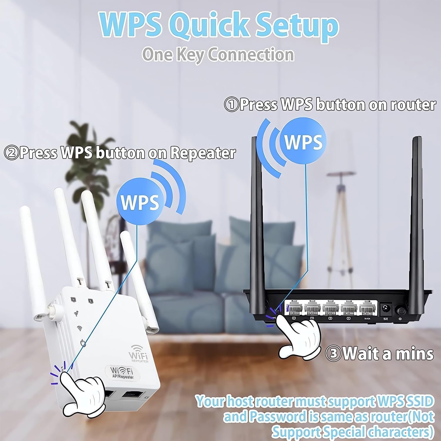 71XEhXydFDL._AC_SL1500_.jpg Wi-Fi zosilňovač 2023, Wi-Fi opakovač, 1200 Mbit/s, dvojpásmový 5 GHz a 2,4 GHz Wi-Fi opakovač, podpora WPS, Wi-Fi zosilňovač, kompatibilný so všetkými zariadeniami WLAN