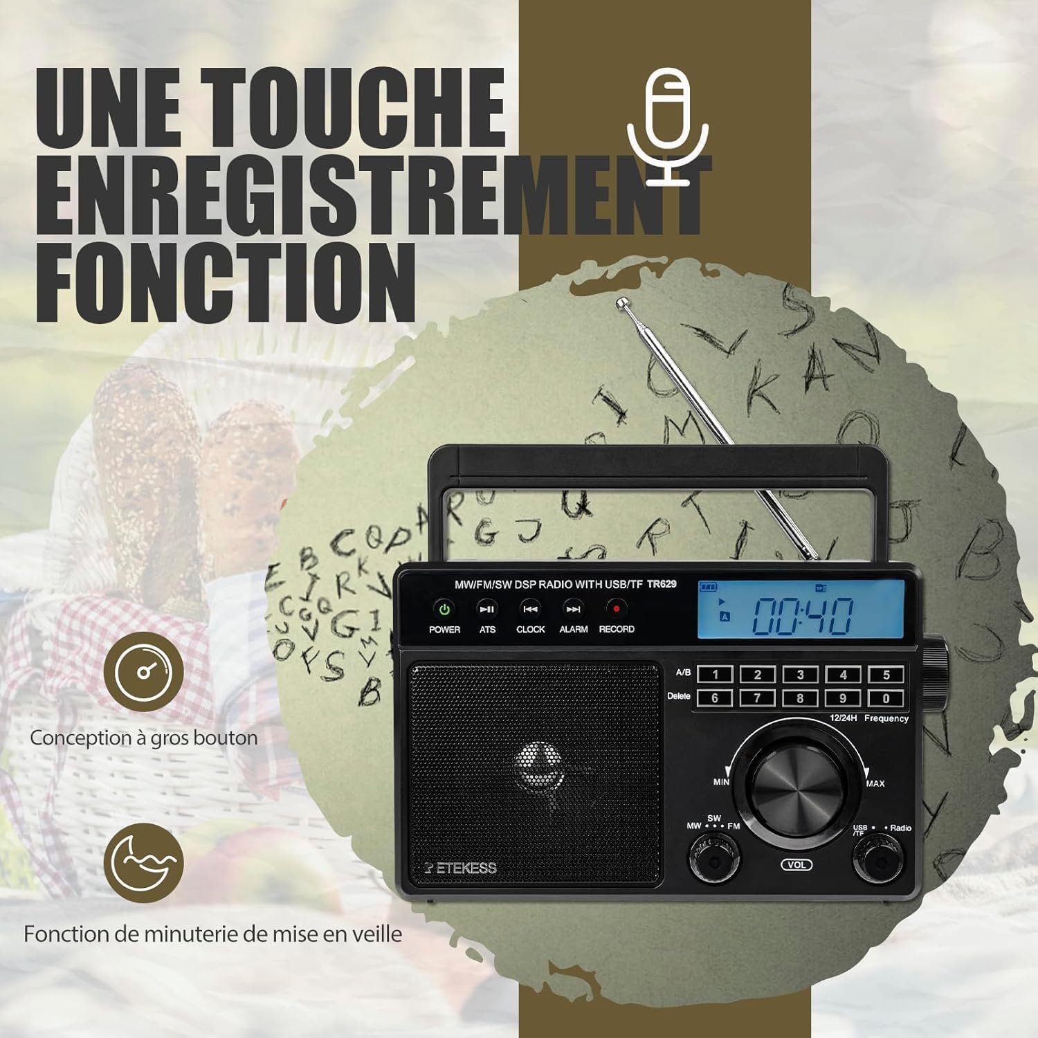 71YSMJEIauL._AC_SL1500_.jpg Prenosné rádio Retekess TR629, rádio s reproduktorom, FM, AM, SW, LW, napájanie zo siete alebo na batérie, USB, SD karta, budík, pre seniorov (čierne)
