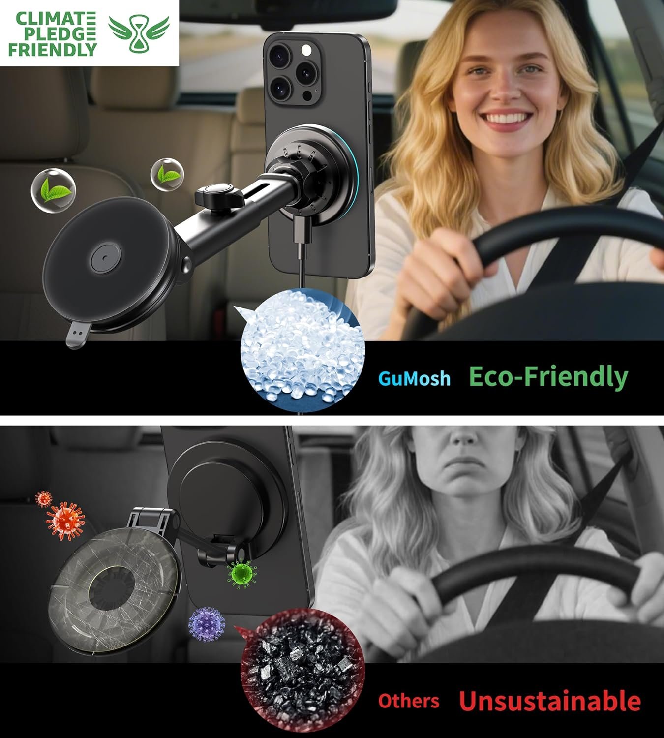 71ZgSX56ykL._AC_SL1500_.jpg Držiak Mag-Safe do auta s LED osvetlením pre orientáciu v noci; nabíjačka Mag-Safe do auta s držiakom na mobilný telefón a funkciou nabíjania; montáž na palubnú dosku alebo na čelné sklo pre iPhone 17, 16, 15, 14, 13, 12