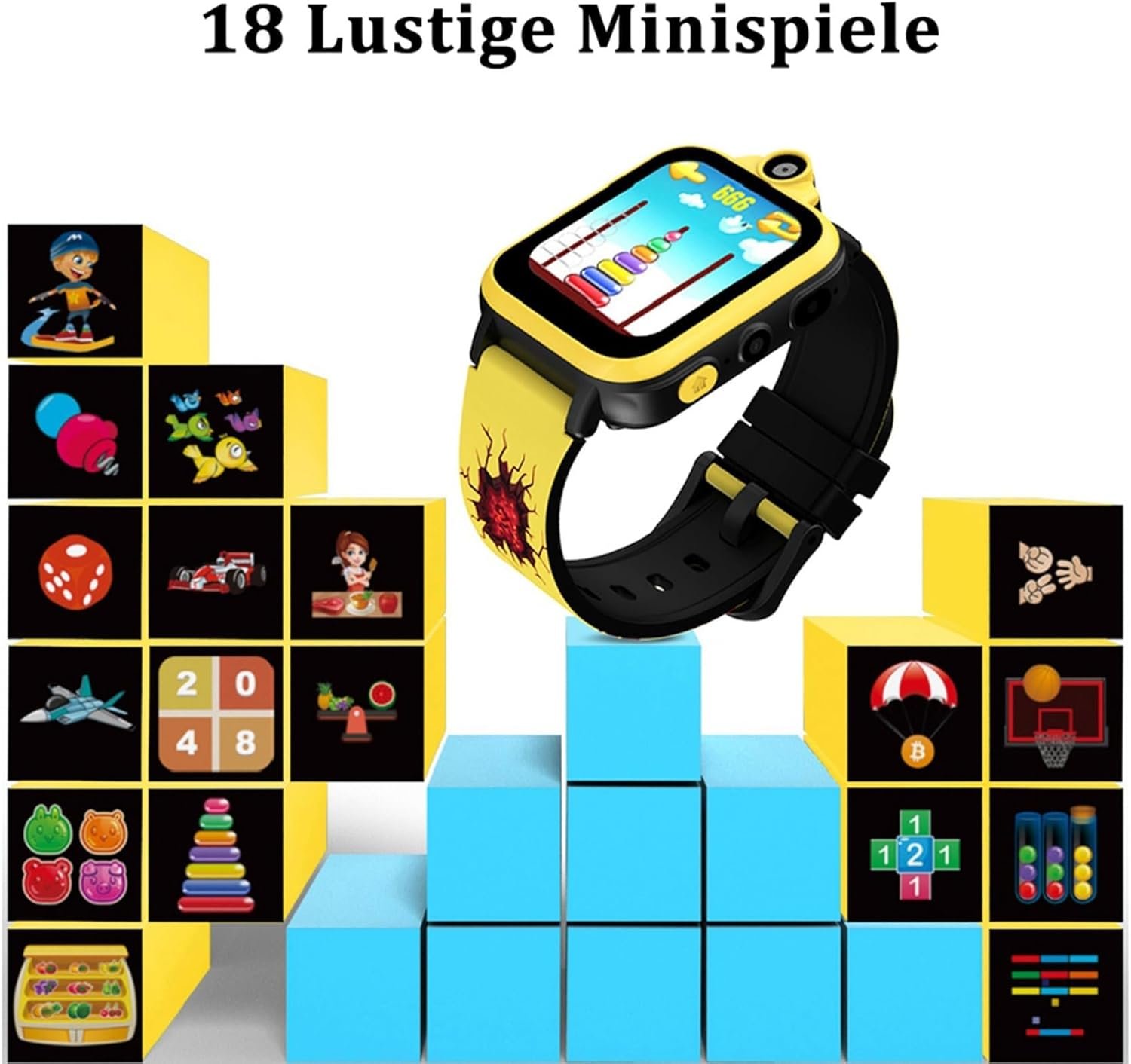 71a7vWsmubL._AC_SL1500_.jpg Detské inteligentné hodinky – 2G, volanie cez SIM kartu, núdzové volanie SOS, hudba, fotoaparát, budík, vrecková baterka, 18 hier a 16 funkcií, detské hodinky s funkciou volania, inteligentné hodinky, darček pre dievčatá