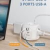 71izgm2SIL._AC_SL1500_.jpg LENCENT Predlžovací kábel s 3 m dĺžkou, 4 zásuvkami na striedavý prúd, 3 portmi USB a 1 portom typu C, prepäťovou ochranou a vypínačom pre domácnosť, kuchyňu a kanceláriu