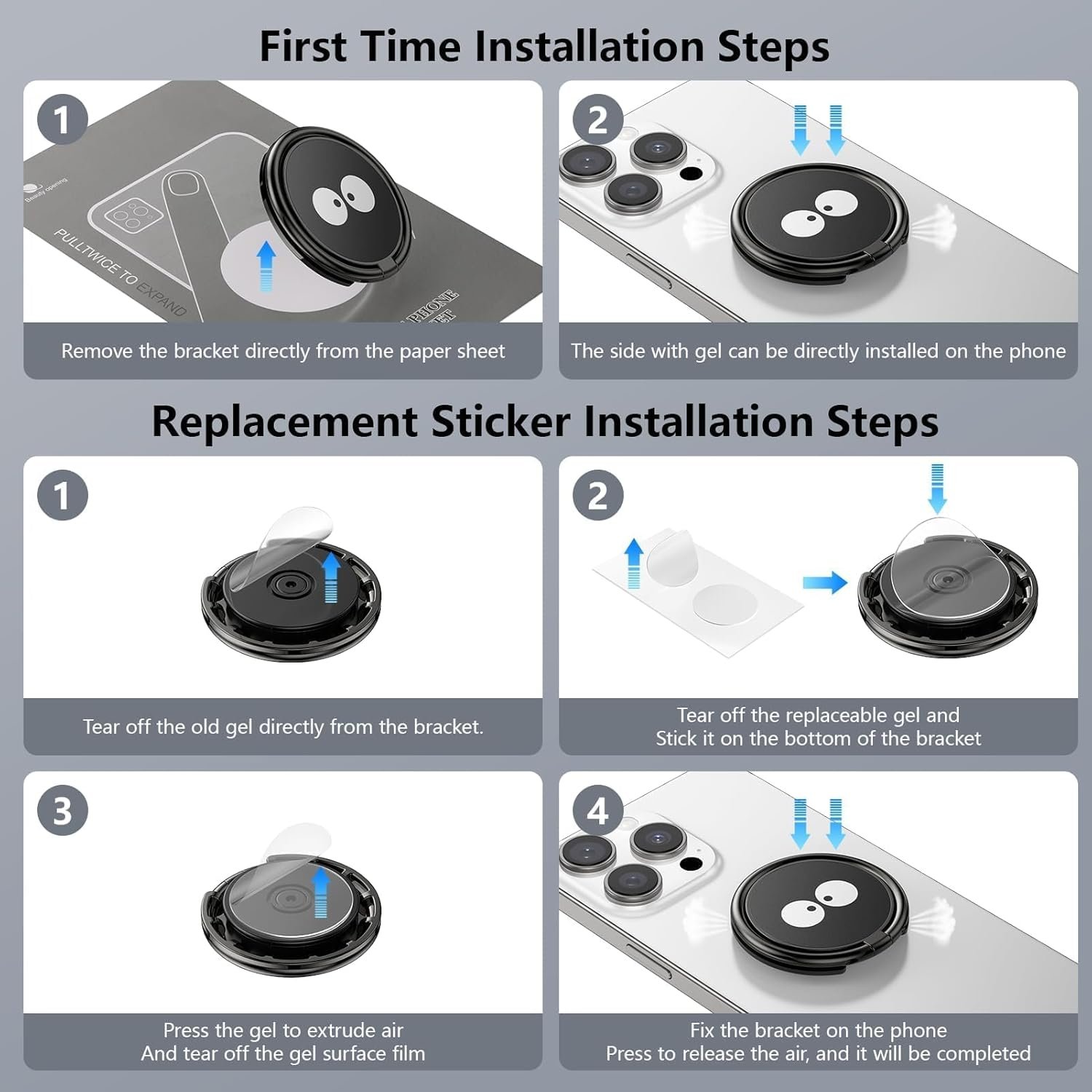 71ldB8PDqWL._AC_SL1500_.jpg Pop Up Socket – držiak na mobilný telefón s krúžkom, Pop Grip – držiak na mobilný telefón na prsty s vysúvacou rukoväťou, čierny, 255° krúžok na mobilný telefón, 360° tlačidlo na upevnenie mobilného telefónu