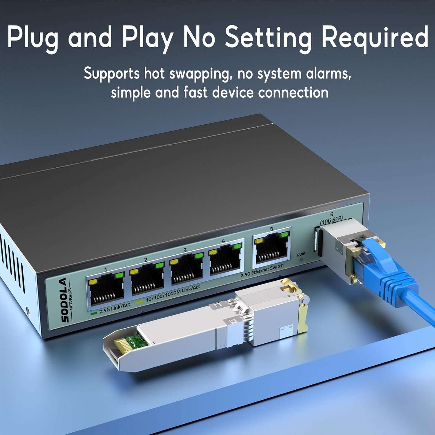 71mfeQxwetL._AC_SL1500_.jpg Modul 10GBase-T RJ45 SFP+, medený transceiver 10G SFP+ RJ-45 pre SODOLA, SFP na Ethernet, Plug and Play, Hot Pluggable, vzdialenosť až 30 m, medené moduly SFP (1 balenie)