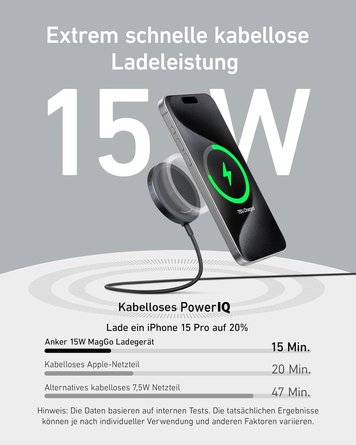 71uN7GLuLVL._AC_SL1500_.jpg Magnetická bezdrôtová nabíjačka Anker MagGo (Pad), kompatibilná s MagSafe 15 W, rýchla nabíjačka 15 W, certifikácia Qi2, pre iPhone 17/16/15/15 Plus/15 Pro/15 Pro Max/14/13/12 (bez sieťového